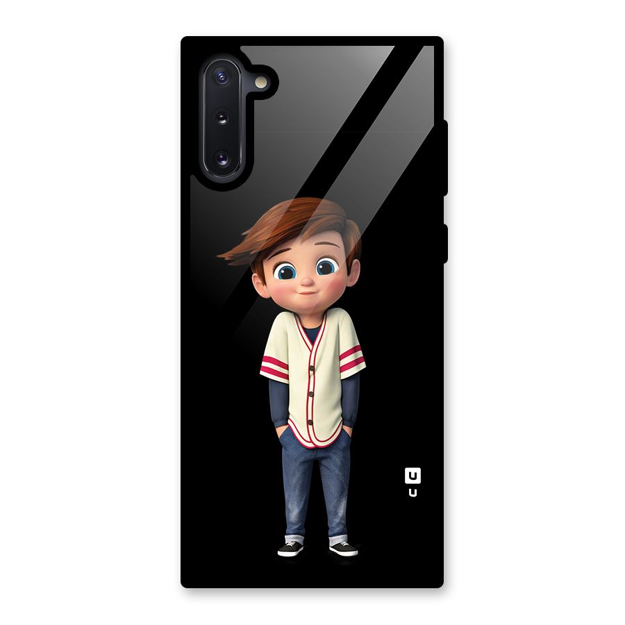 Cute Boy Tim Glass Back Case for Galaxy Note 10