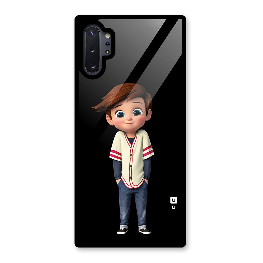 Cute Boy Tim Glass Back Case for Galaxy Note 10 Plus