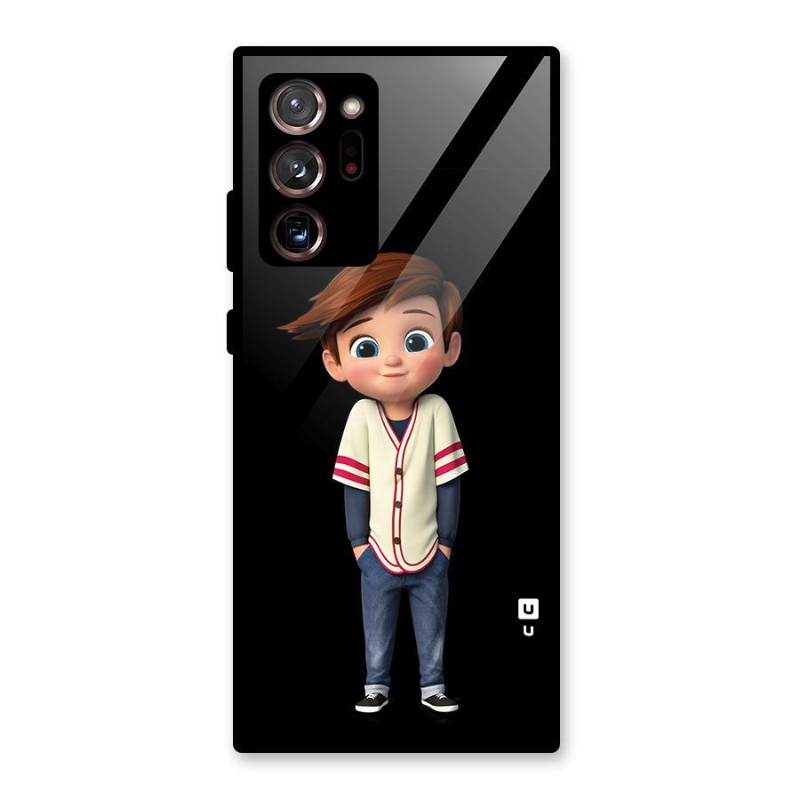 Cute Boy Tim Glass Back Case for Galaxy Note 20 Ultra