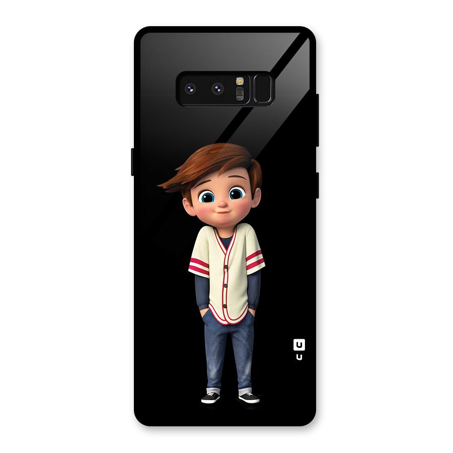 Cute Boy Tim Glass Back Case for Galaxy Note 8