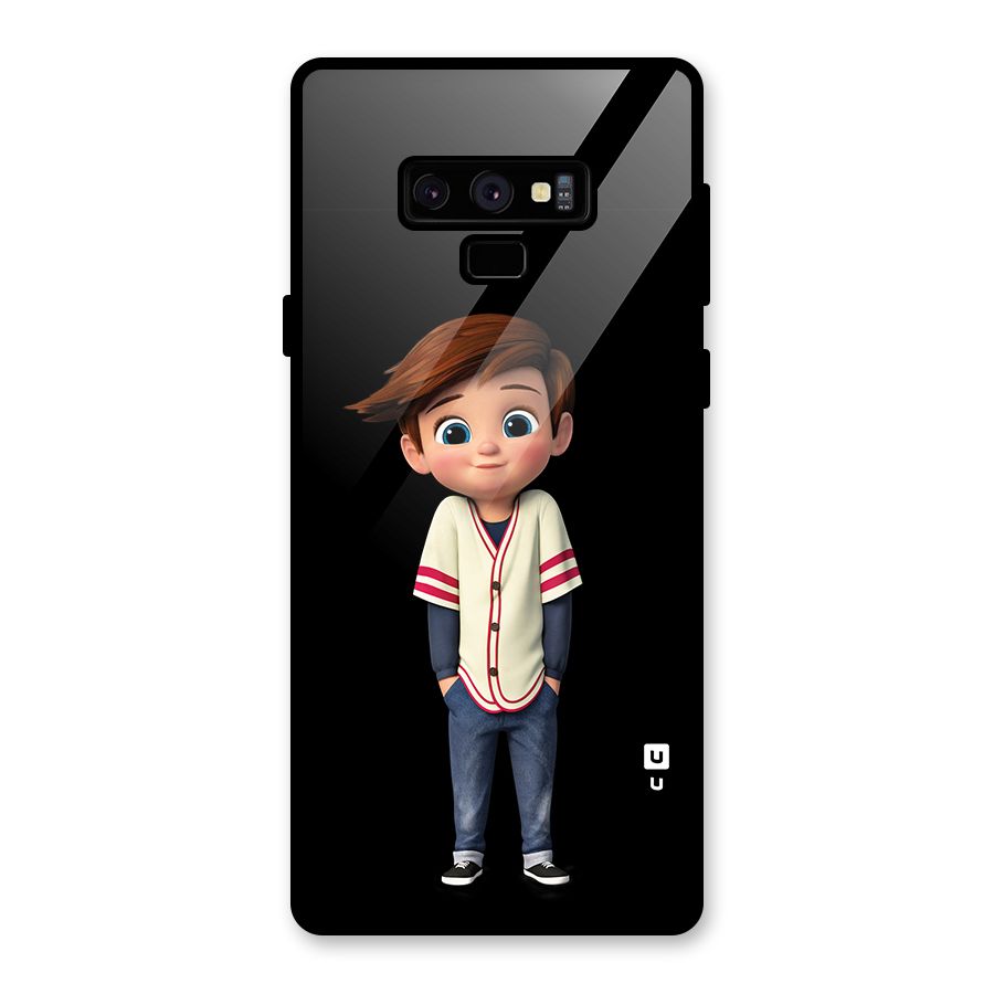 Cute Boy Tim Glass Back Case for Galaxy Note 9