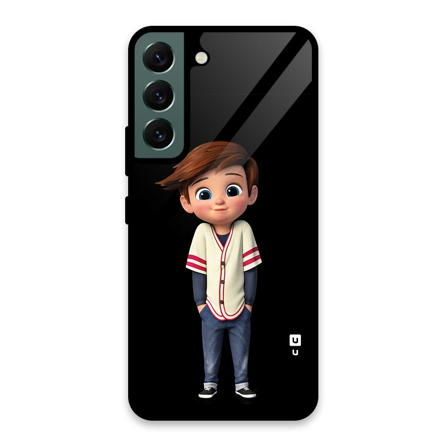 Cute Boy Tim Glass Back Case for Galaxy S22 5G