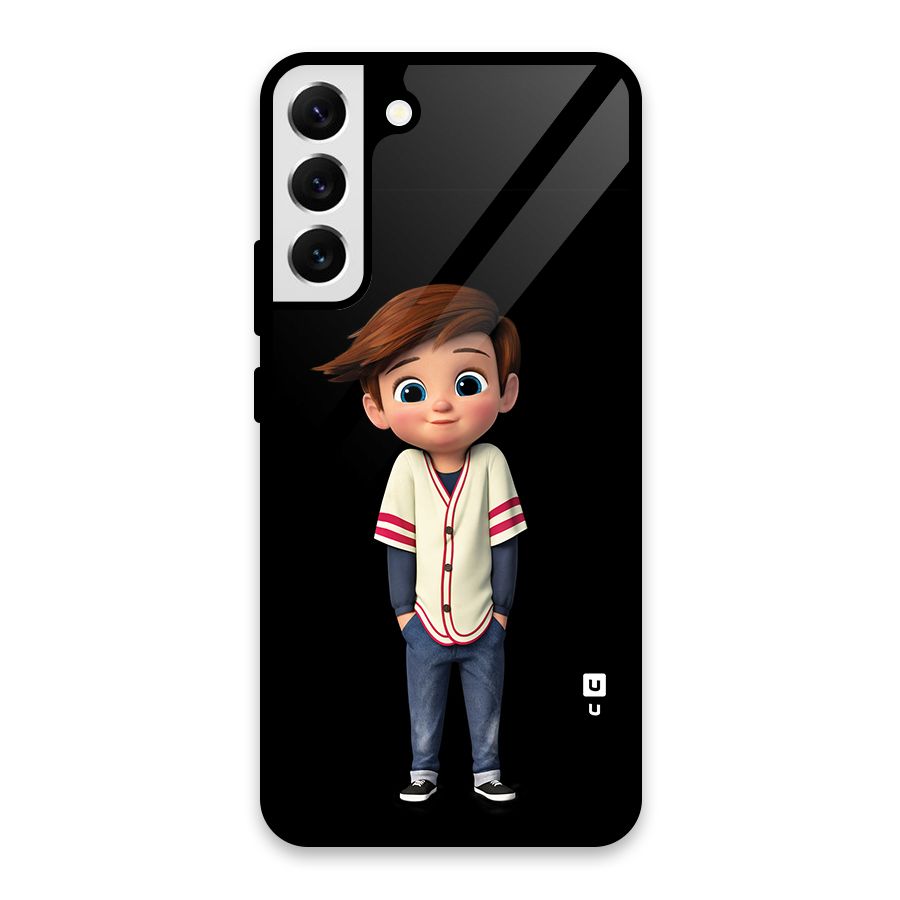Cute Boy Tim Glass Back Case for Galaxy S22 Plus 5G