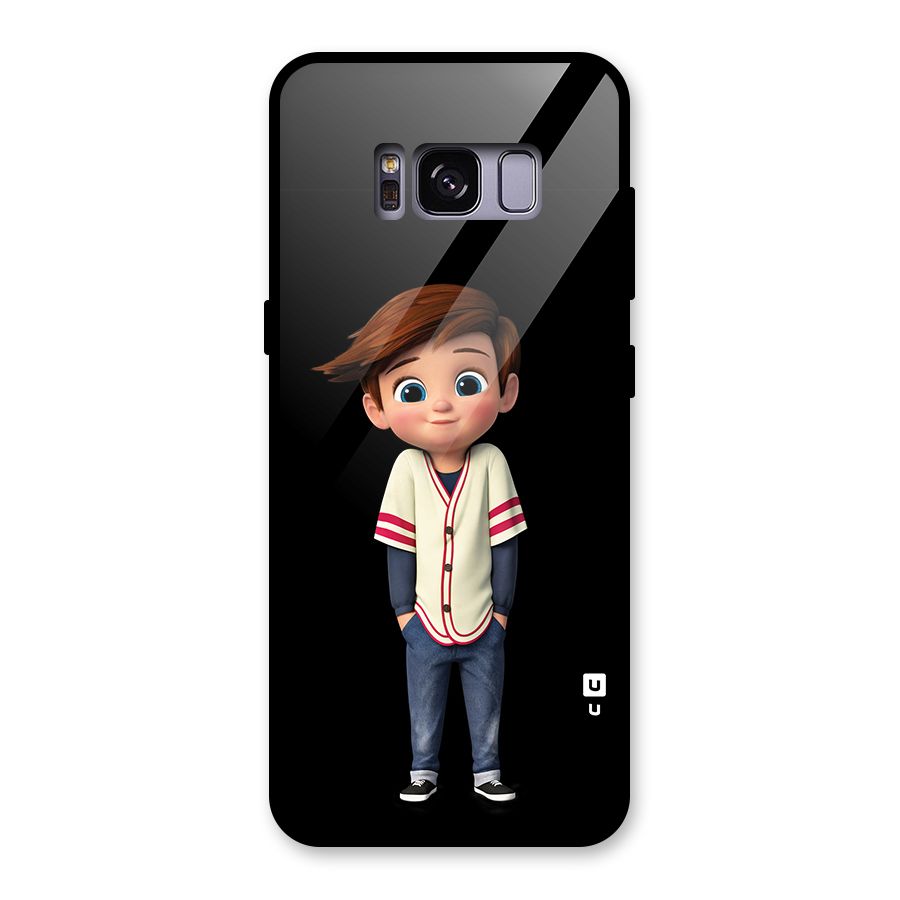 Cute Boy Tim Glass Back Case for Galaxy S8