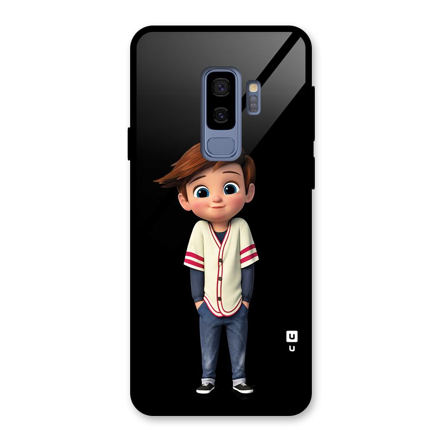Cute Boy Tim Glass Back Case for Galaxy S9 Plus
