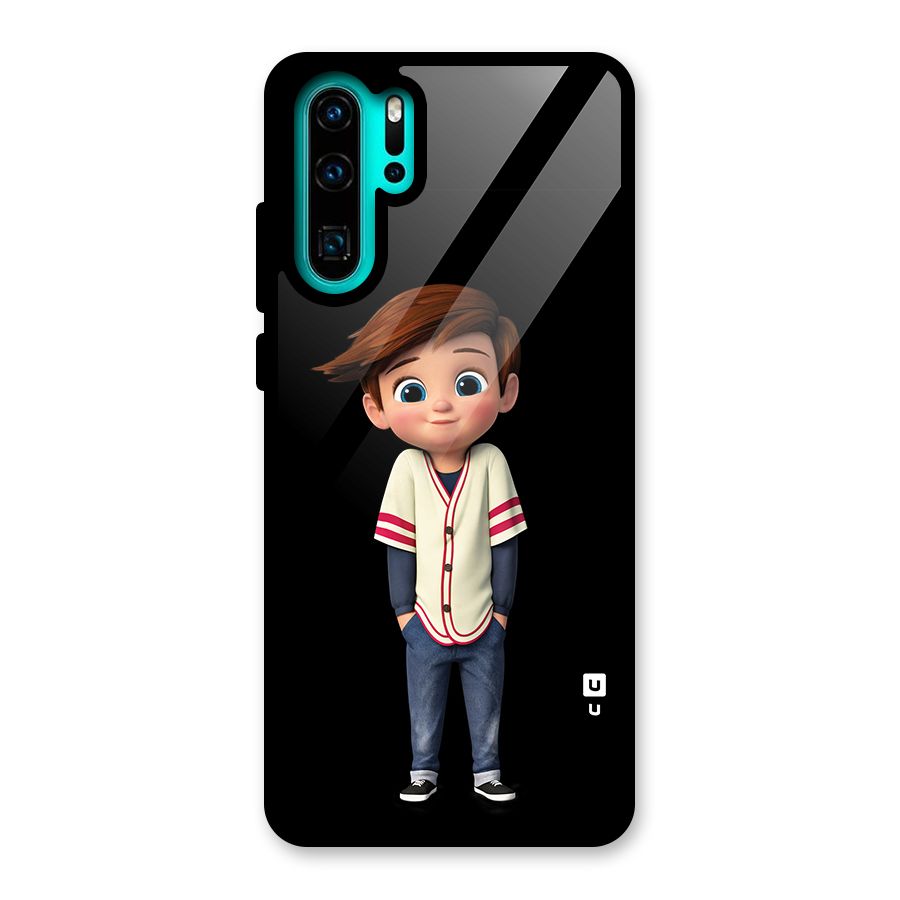 Cute Boy Tim Glass Back Case for Huawei P30 Pro
