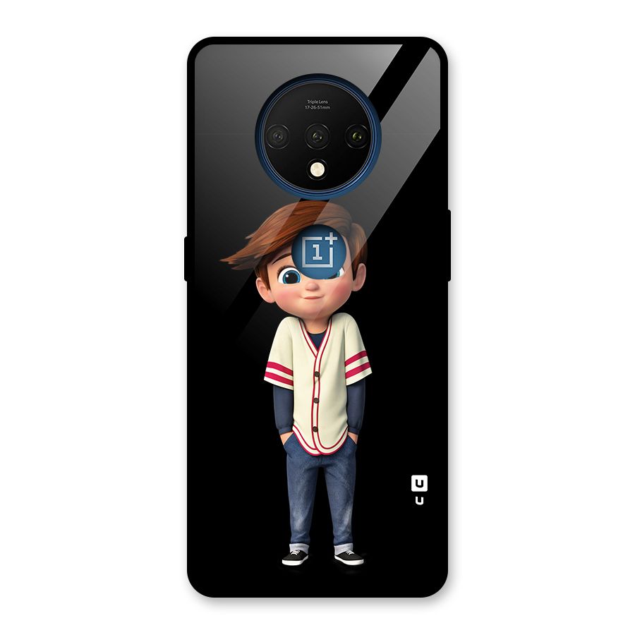 Cute Boy Tim Glass Back Case for OnePlus 7T