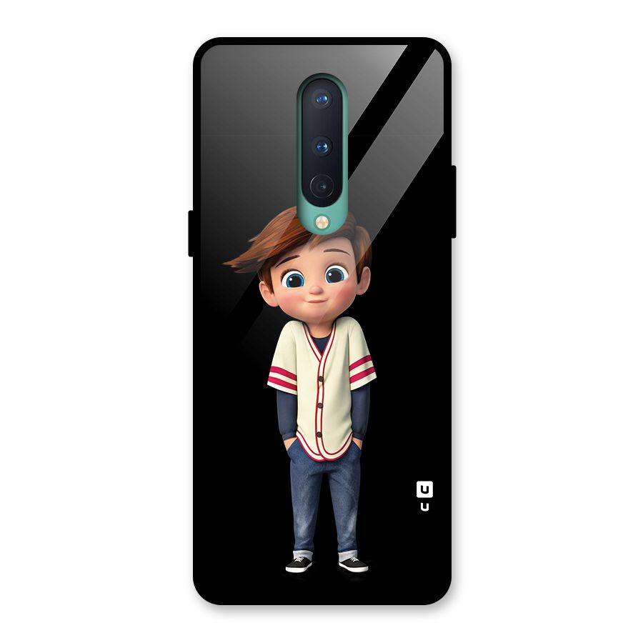 Cute Boy Tim Glass Back Case for OnePlus 8