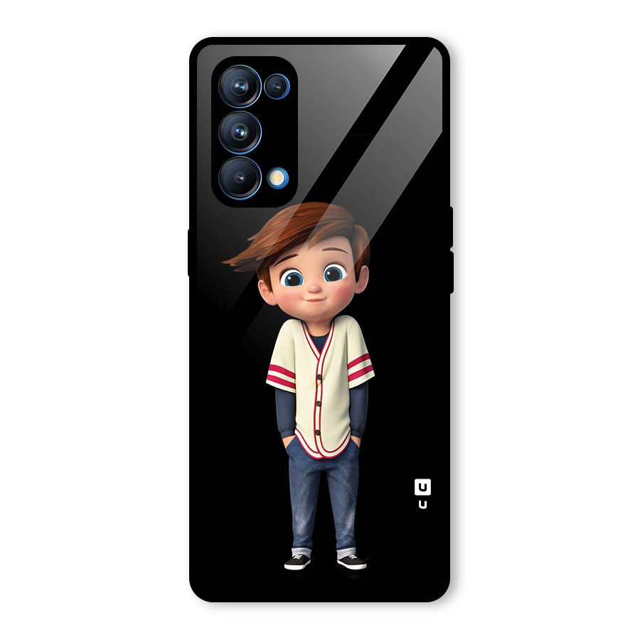 Cute Boy Tim Glass Back Case for Oppo Reno5 Pro 5G