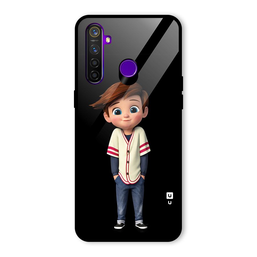 Cute Boy Tim Glass Back Case for Realme 5 Pro