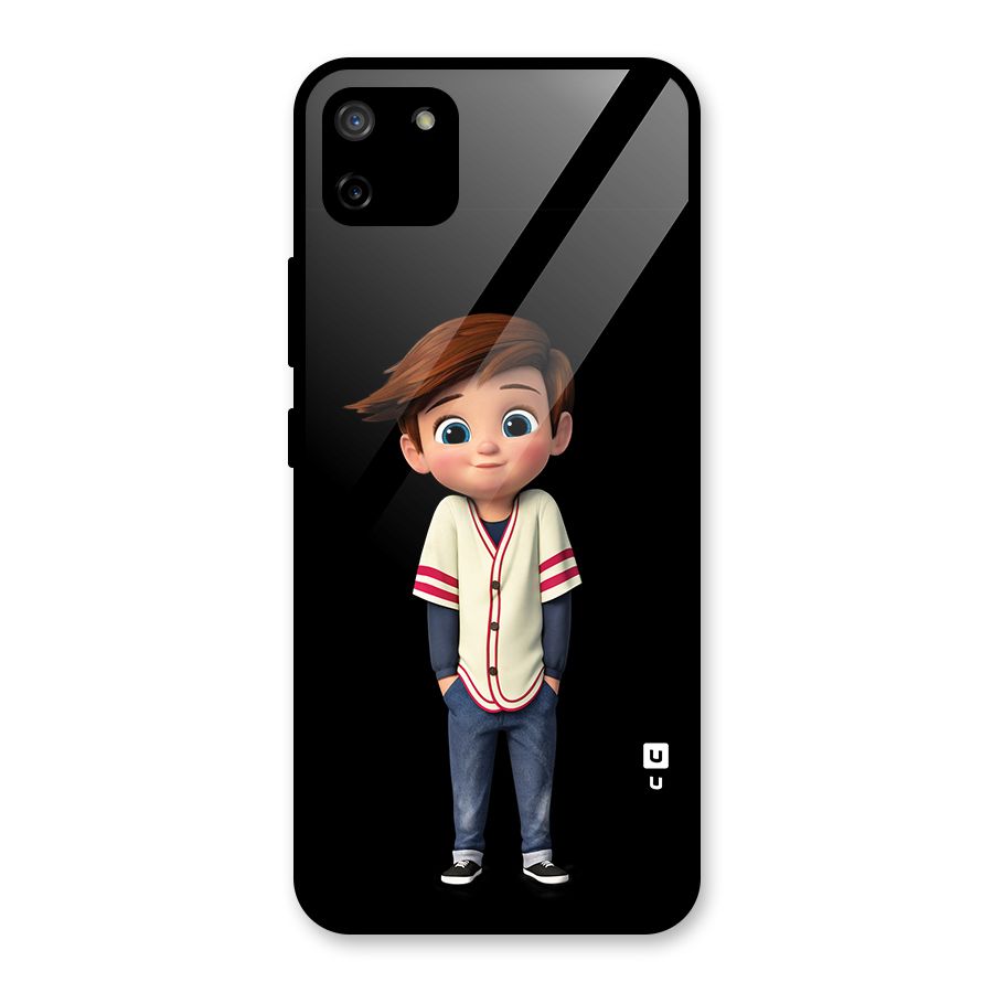 Cute Boy Tim Glass Back Case for Realme C11