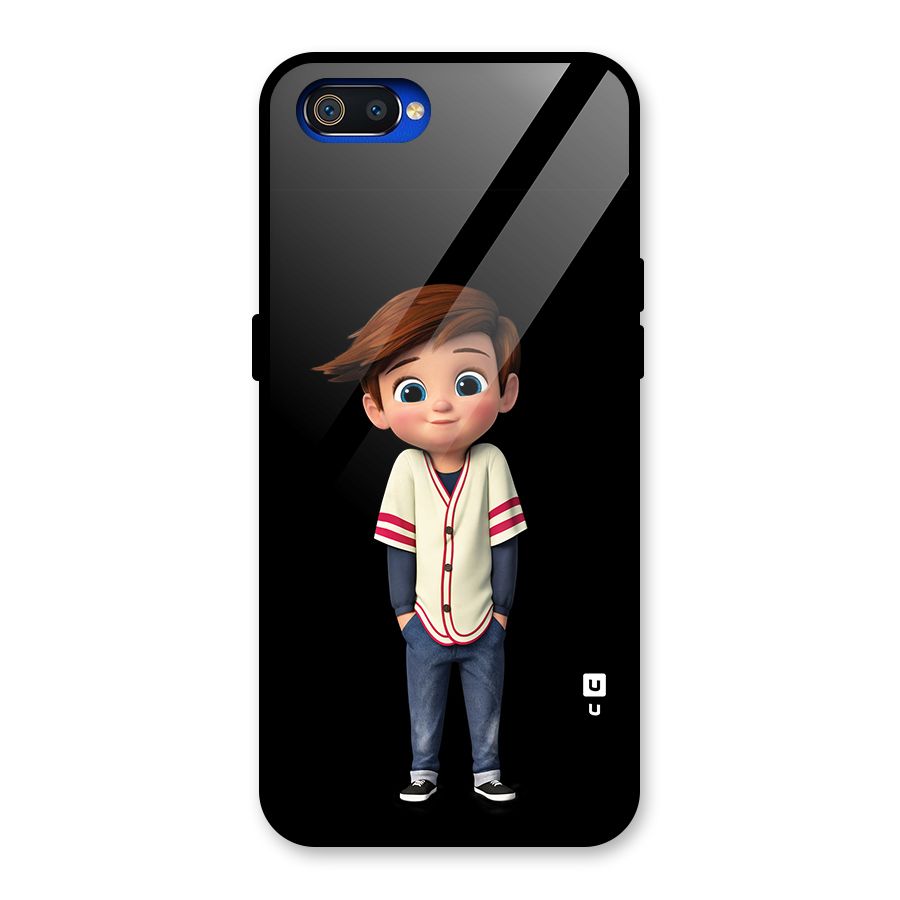 Cute Boy Tim Glass Back Case for Realme C2
