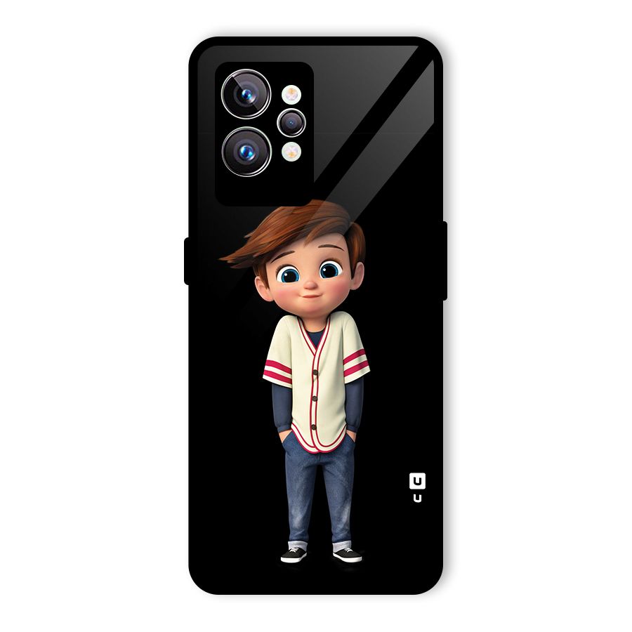 Cute Boy Tim Glass Back Case for Realme GT2 Pro