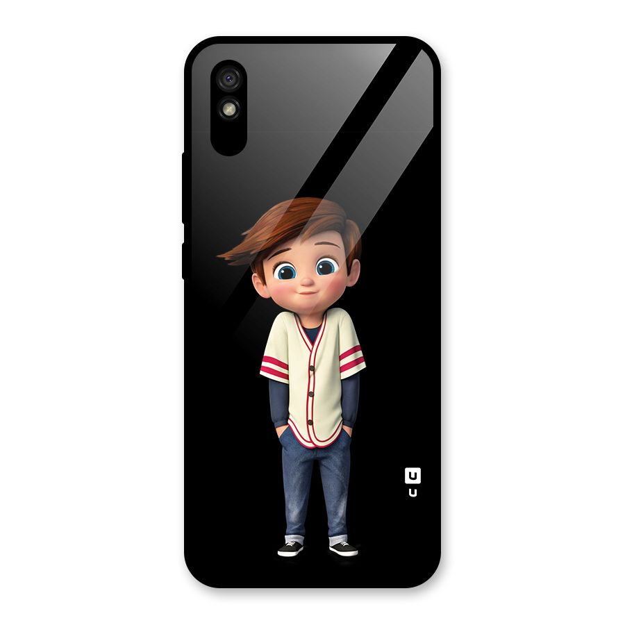 Cute Boy Tim Glass Back Case for Redmi 9i