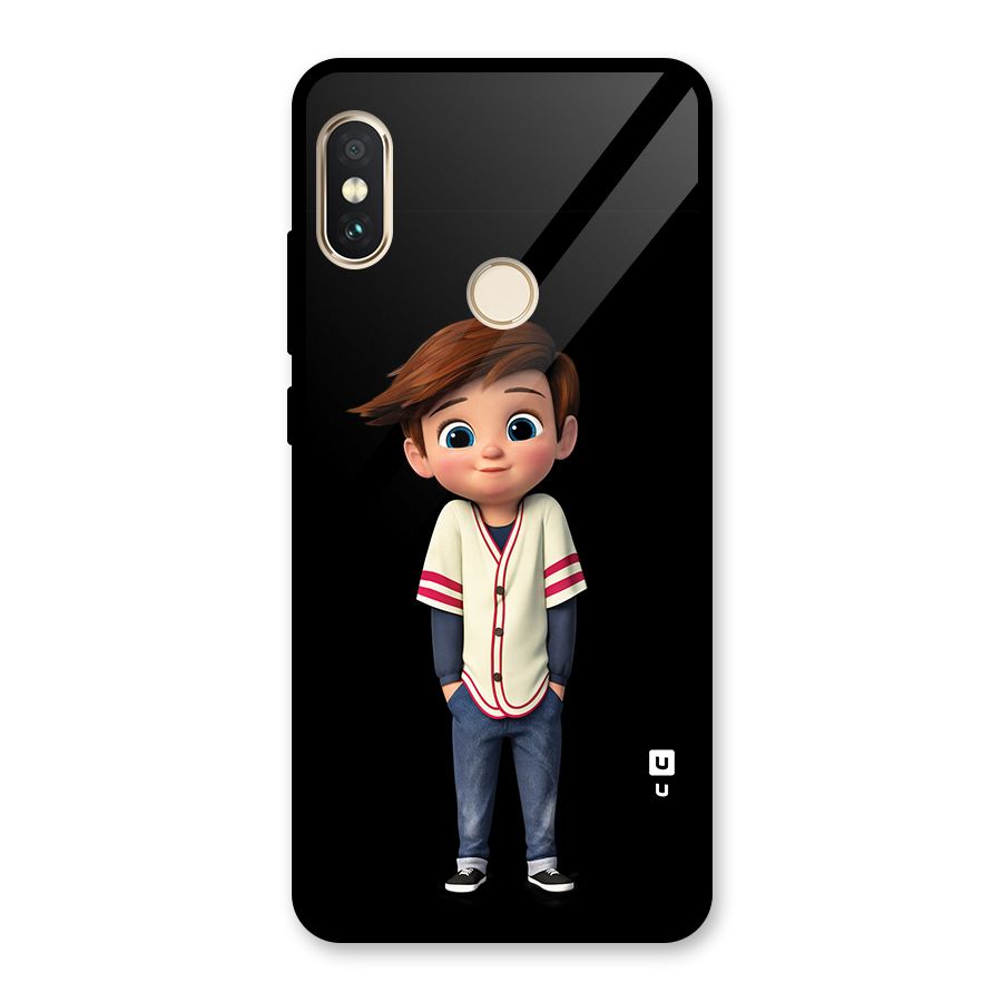 Cute Boy Tim Glass Back Case for Redmi Note 5 Pro