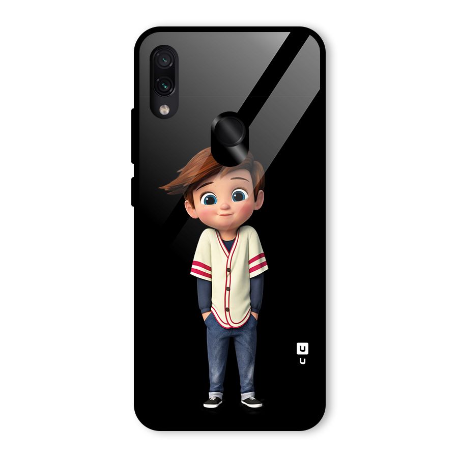 Cute Boy Tim Glass Back Case for Redmi Note 7 Pro