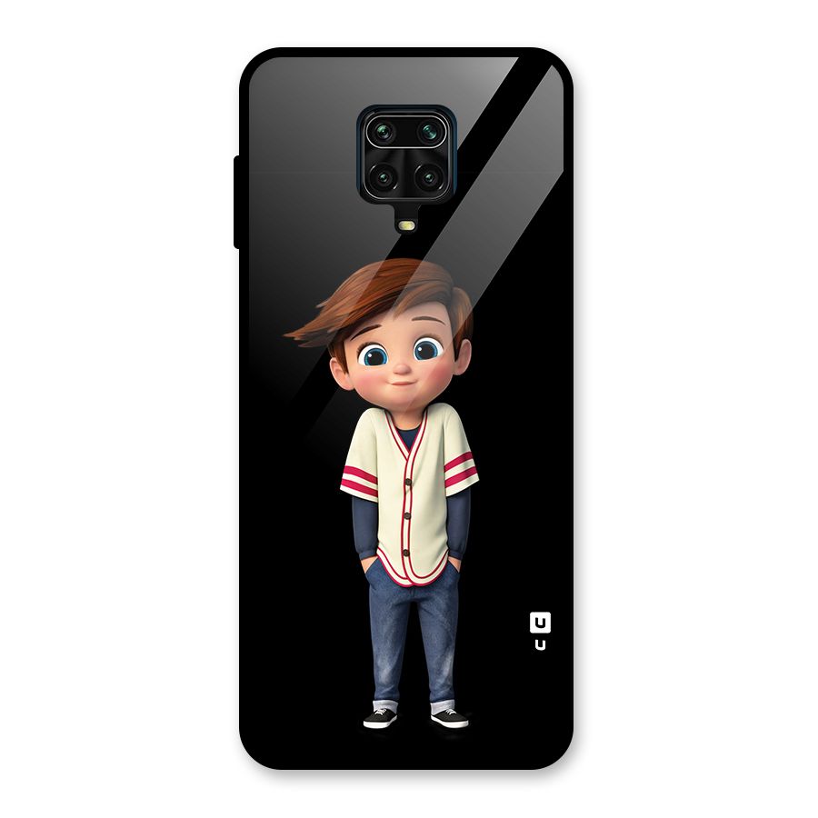 Cute Boy Tim Glass Back Case for Redmi Note 9 Pro
