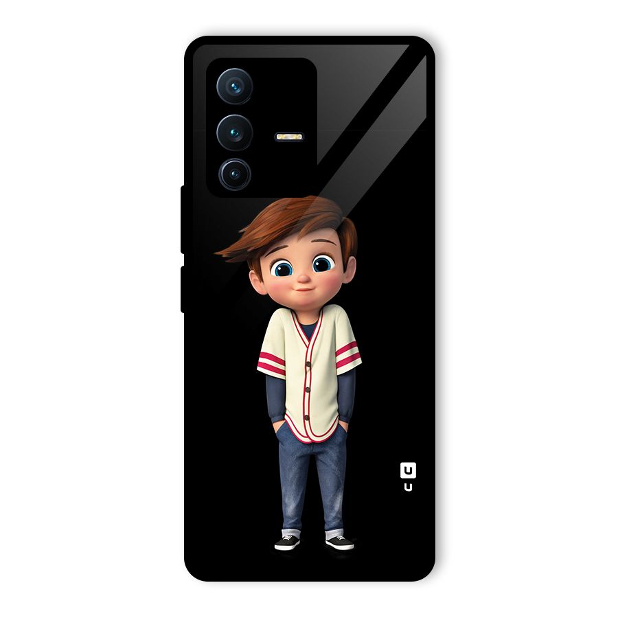 Cute Boy Tim Glass Back Case for Vivo V23 Pro