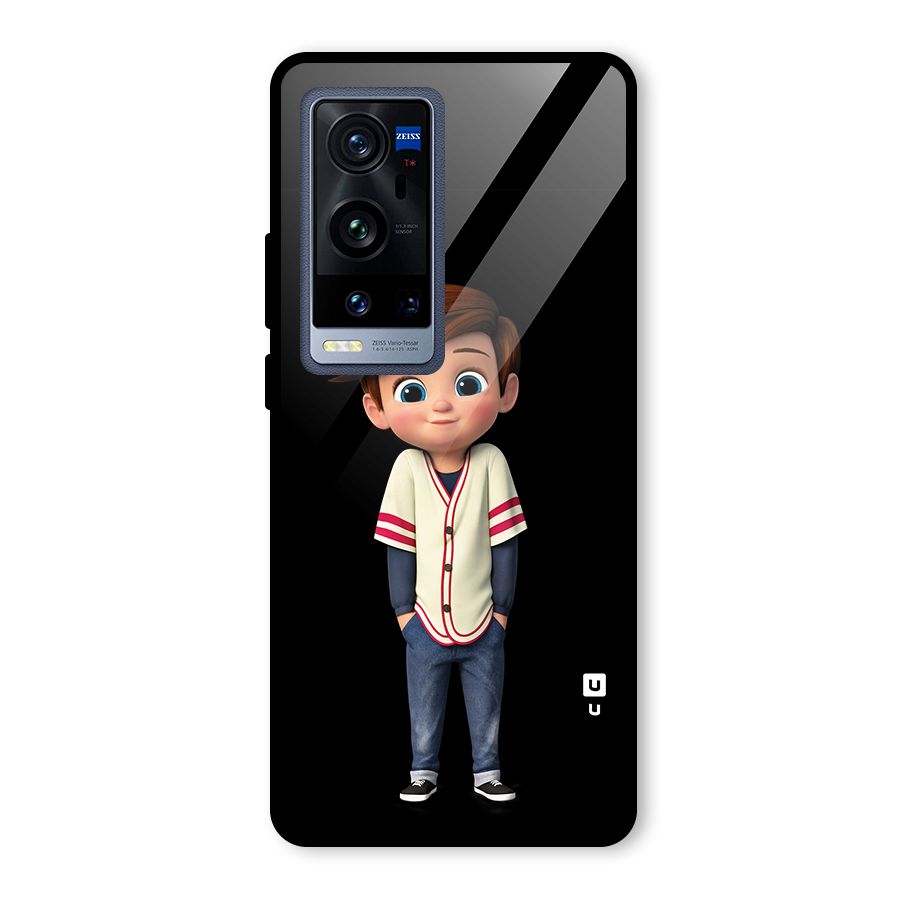 Cute Boy Tim Glass Back Case for Vivo X60 Pro Plus