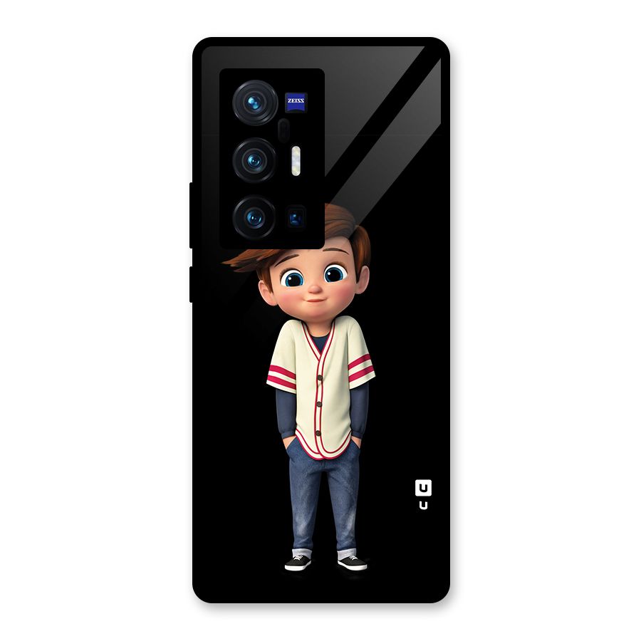 Cute Boy Tim Glass Back Case for Vivo X70 Pro Plus