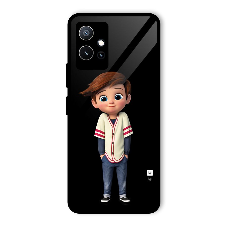 Cute Boy Tim Glass Back Case for Vivo Y75 5G