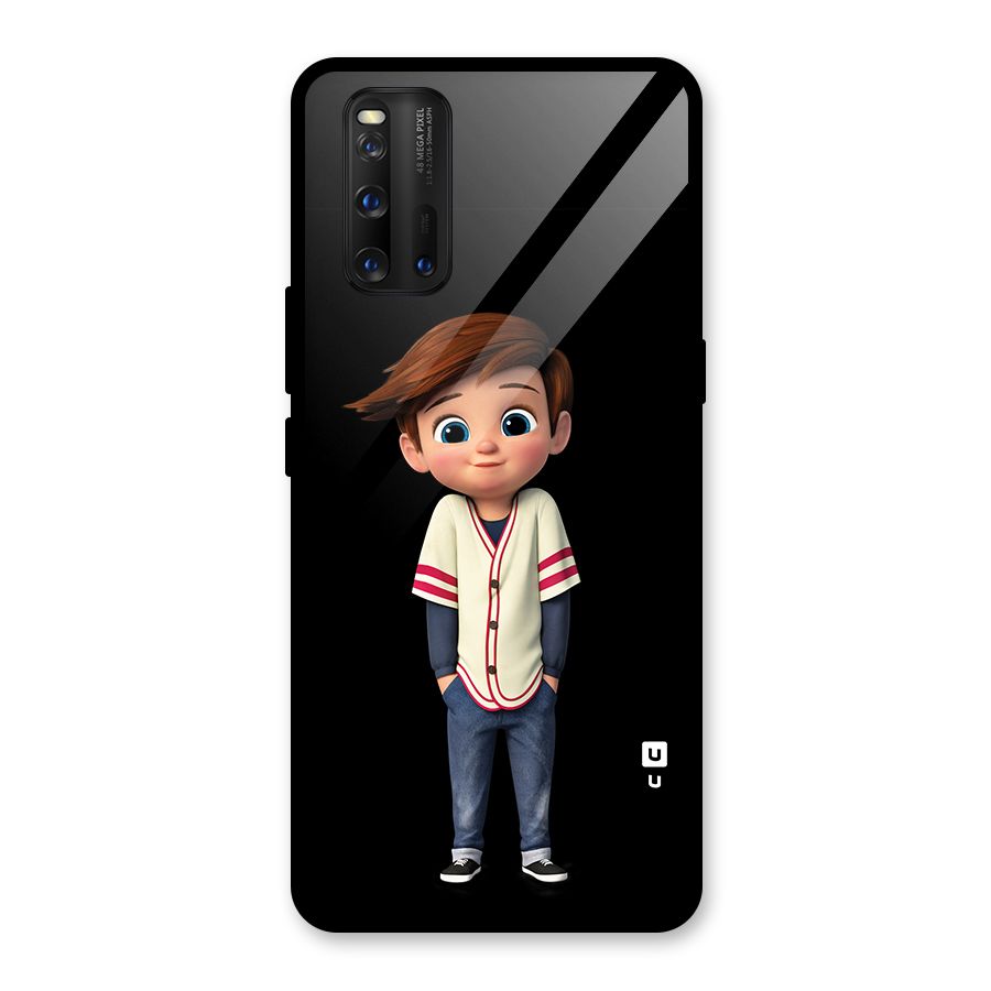 Cute Boy Tim Glass Back Case for Vivo iQOO 3