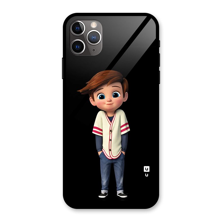 Cute Boy Tim Glass Back Case for iPhone 11 Pro Max