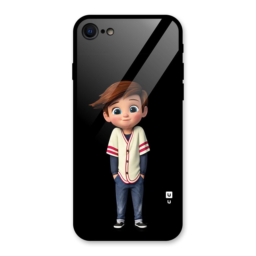 Cute Boy Tim Glass Back Case for iPhone 7