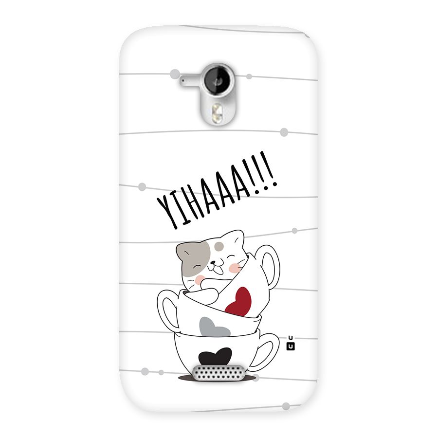 Cute Cat Cup Back Case for Canvas HD A116