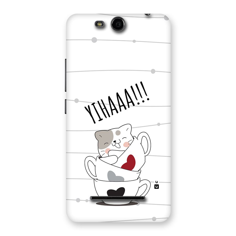 Cute Cat Cup Back Case for Canvas Juice 3 Q392