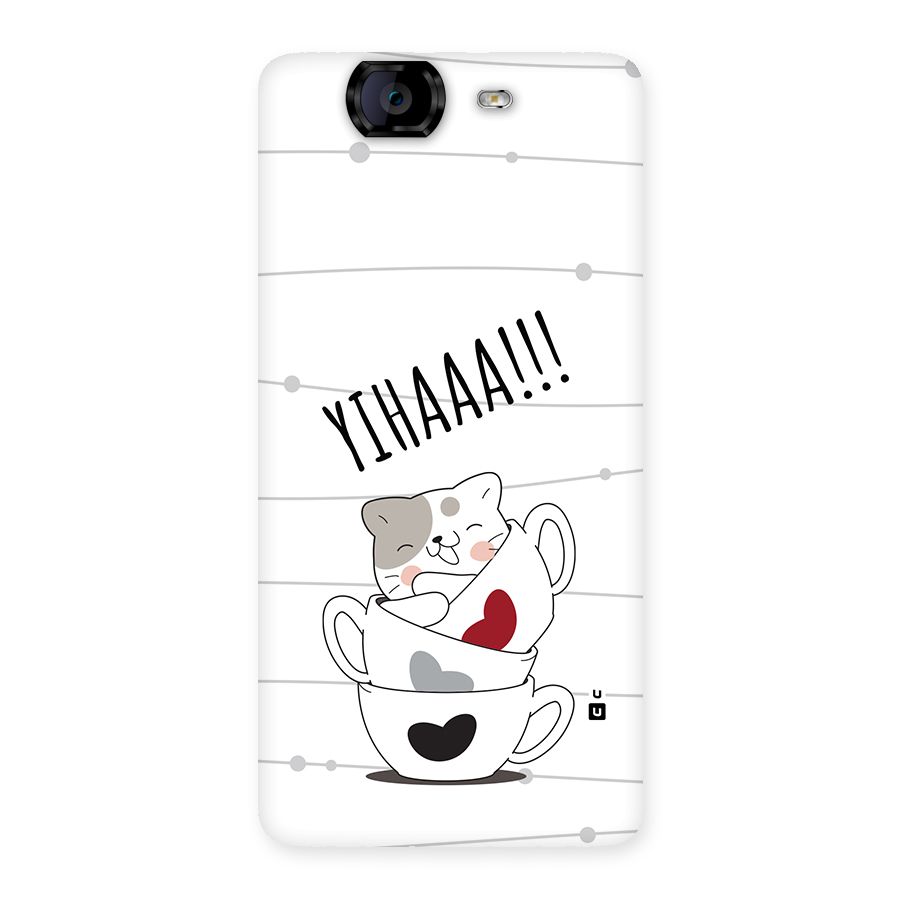 Cute Cat Cup Back Case for Canvas Knight A350