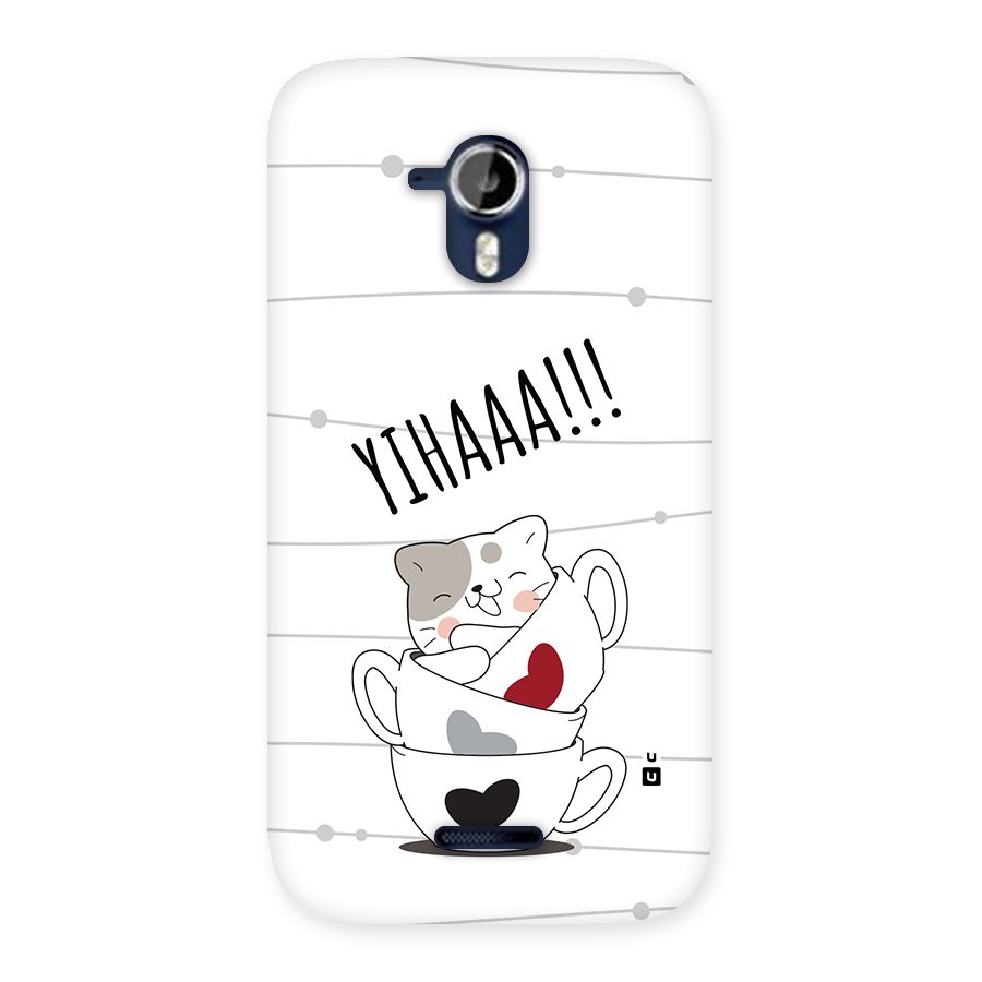 Cute Cat Cup Back Case for Canvas Magnus A117
