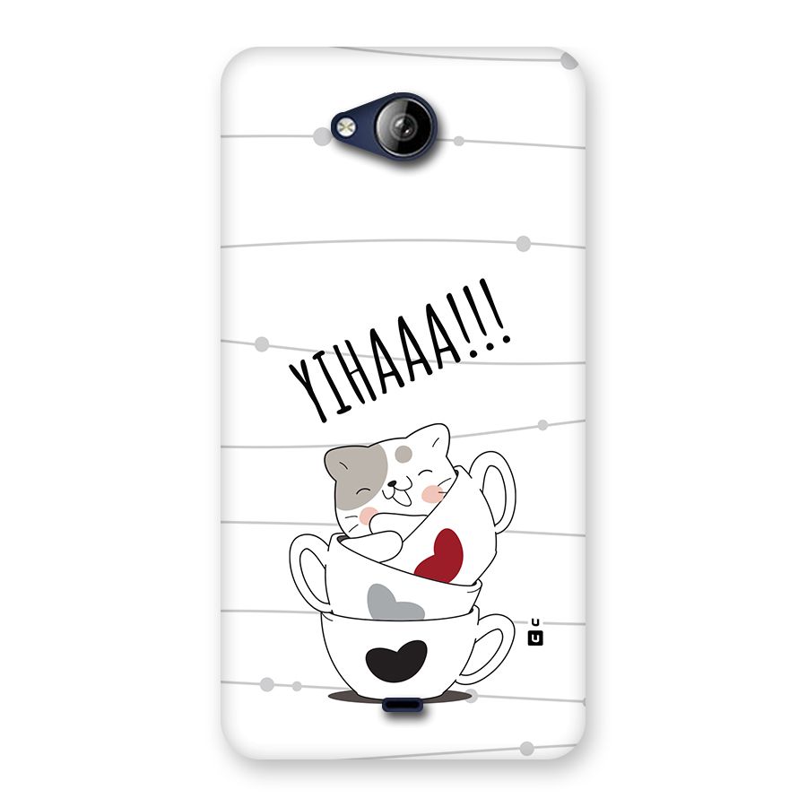 Cute Cat Cup Back Case for Canvas Play Q355