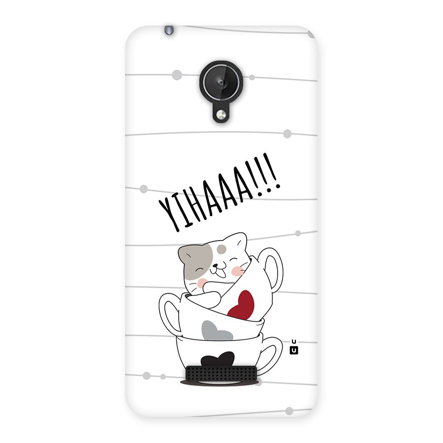 Cute Cat Cup Back Case for Canvas Spark Q380