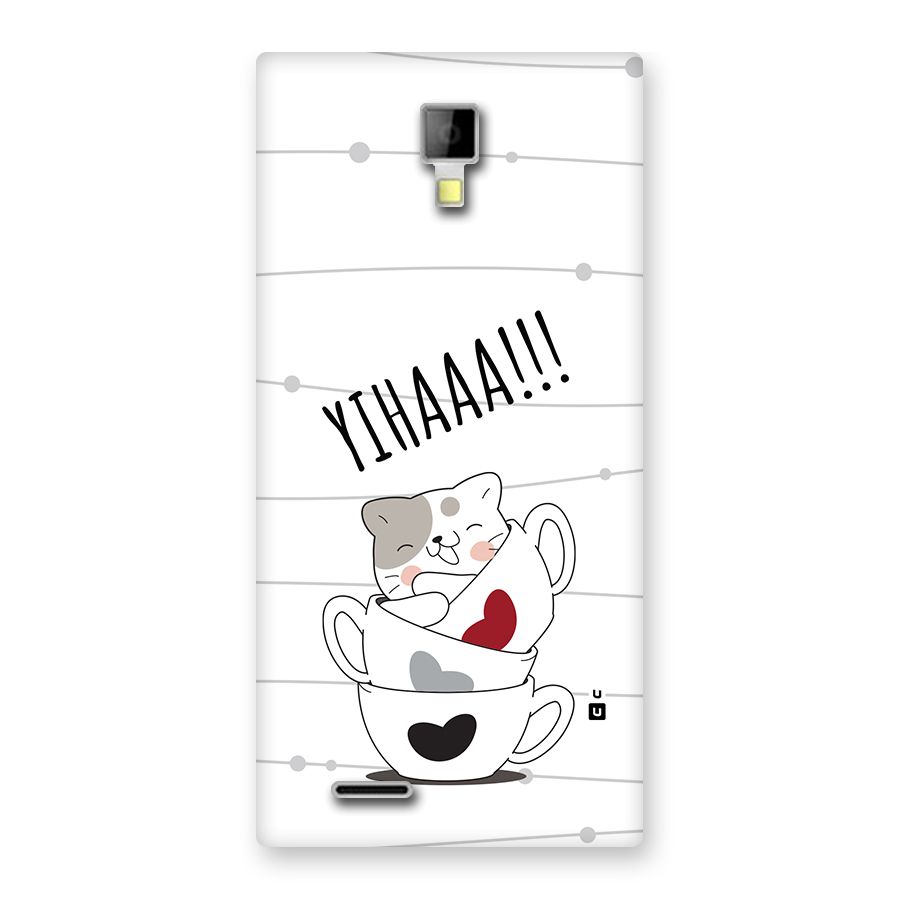 Cute Cat Cup Back Case for Canvas Xpress A99