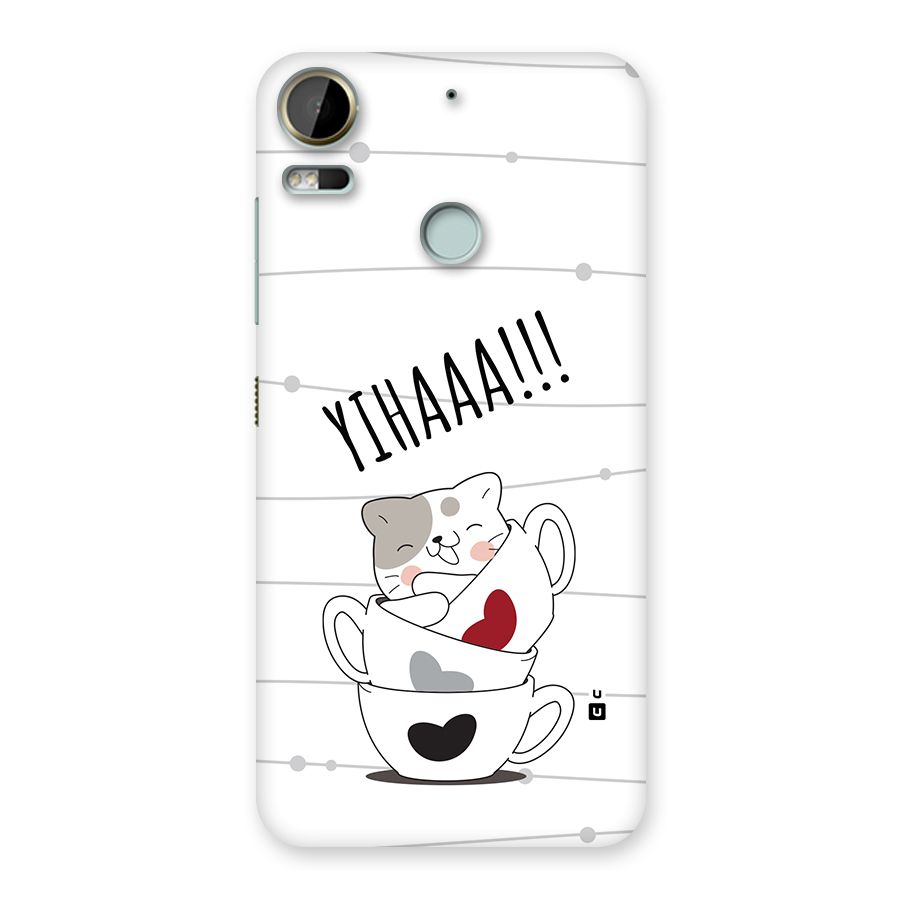 Cute Cat Cup Back Case for Desire 10 Pro