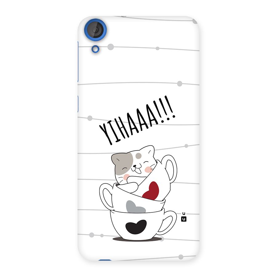 Cute Cat Cup Back Case for Desire 820s