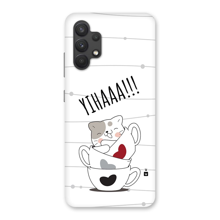 Cute Cat Cup Back Case for Galaxy A32