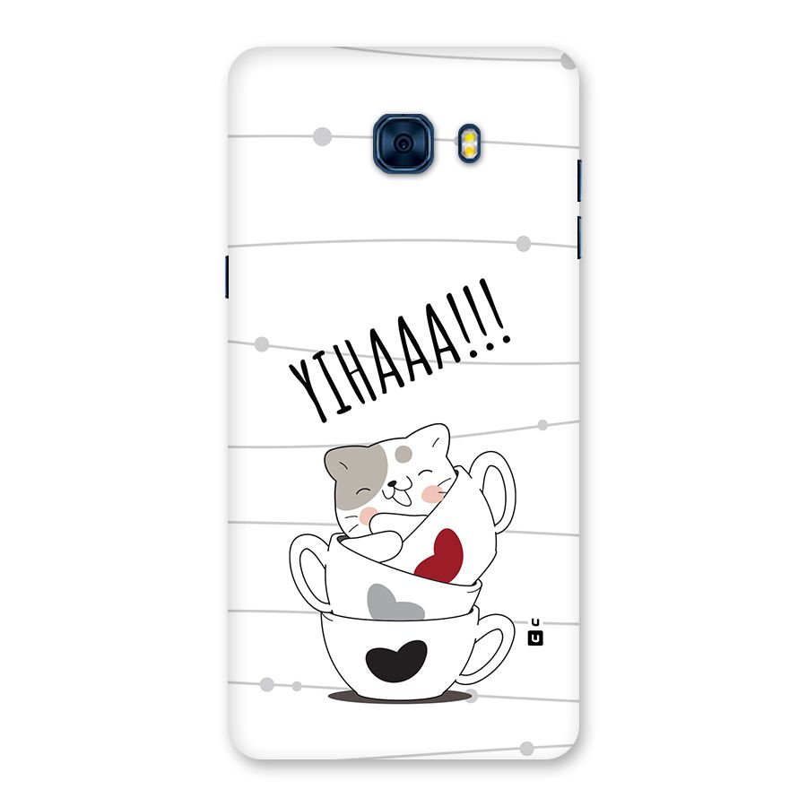 Cute Cat Cup Back Case for Galaxy C7 Pro
