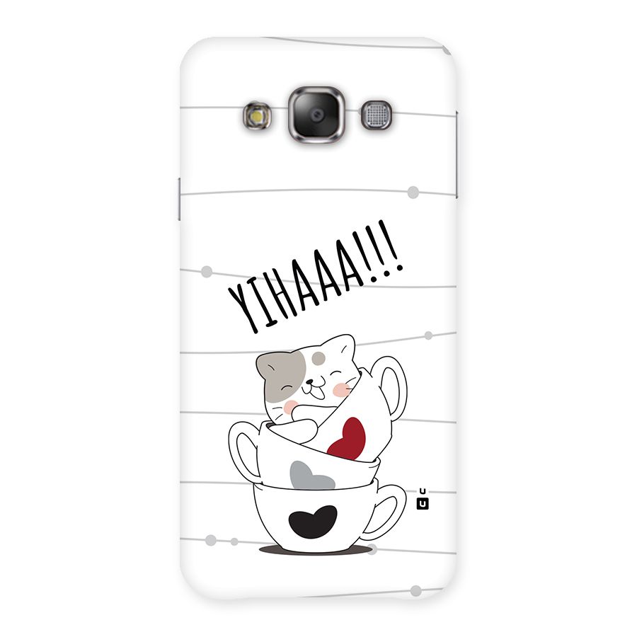 Cute Cat Cup Back Case for Galaxy E7