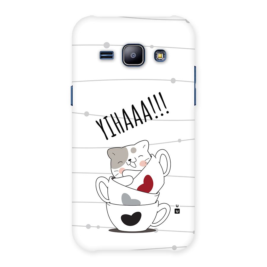 Cute Cat Cup Back Case for Galaxy J1