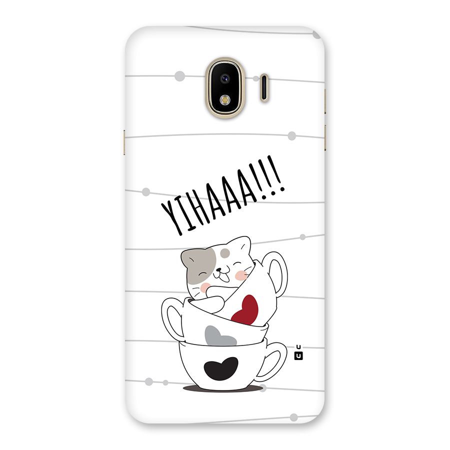 Cute Cat Cup Back Case for Galaxy J4