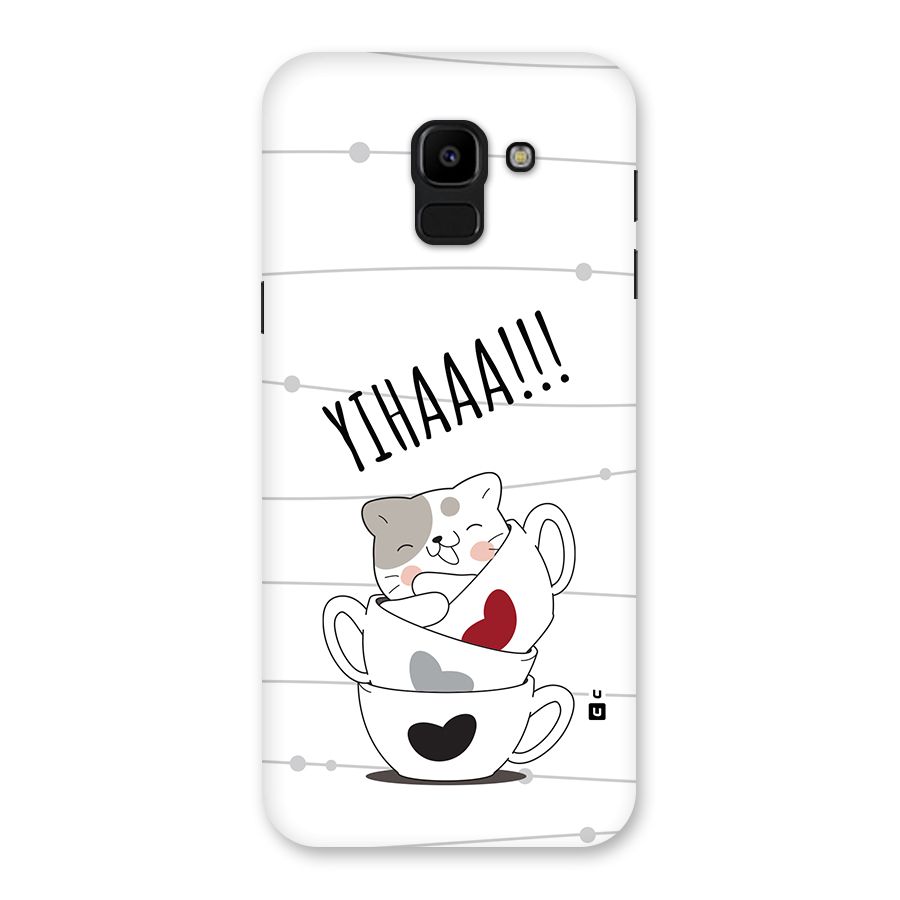 Cute Cat Cup Back Case for Galaxy J6