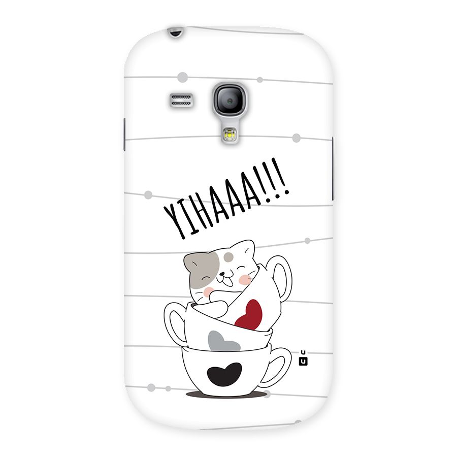 Cute Cat Cup Back Case for Galaxy S3 Mini