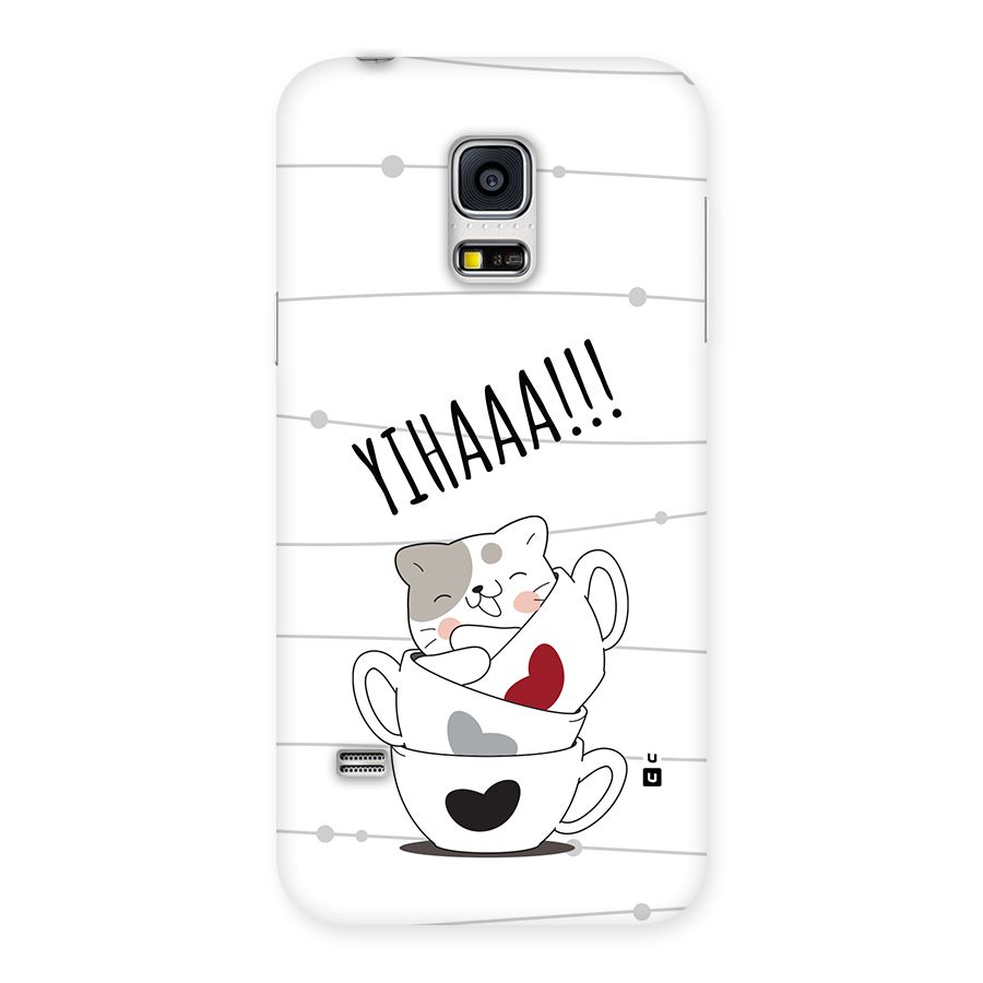 Cute Cat Cup Back Case for Galaxy S5 Mini