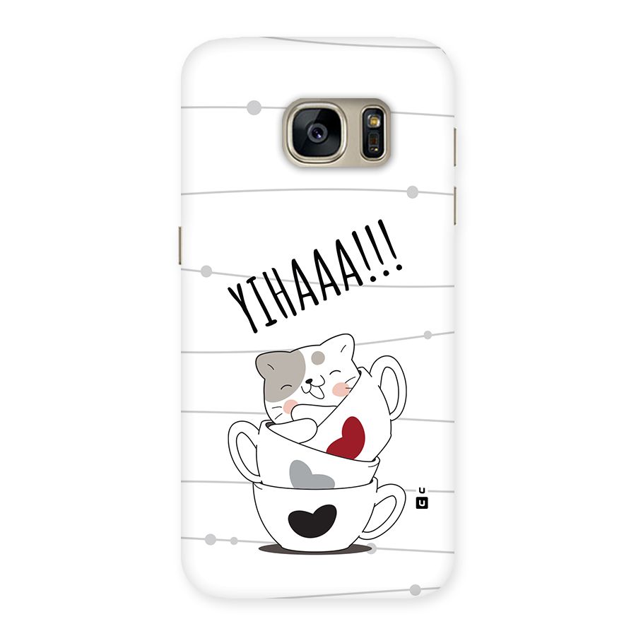 Cute Cat Cup Back Case for Galaxy S7