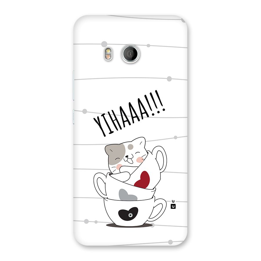 Cute Cat Cup Back Case for HTC U11