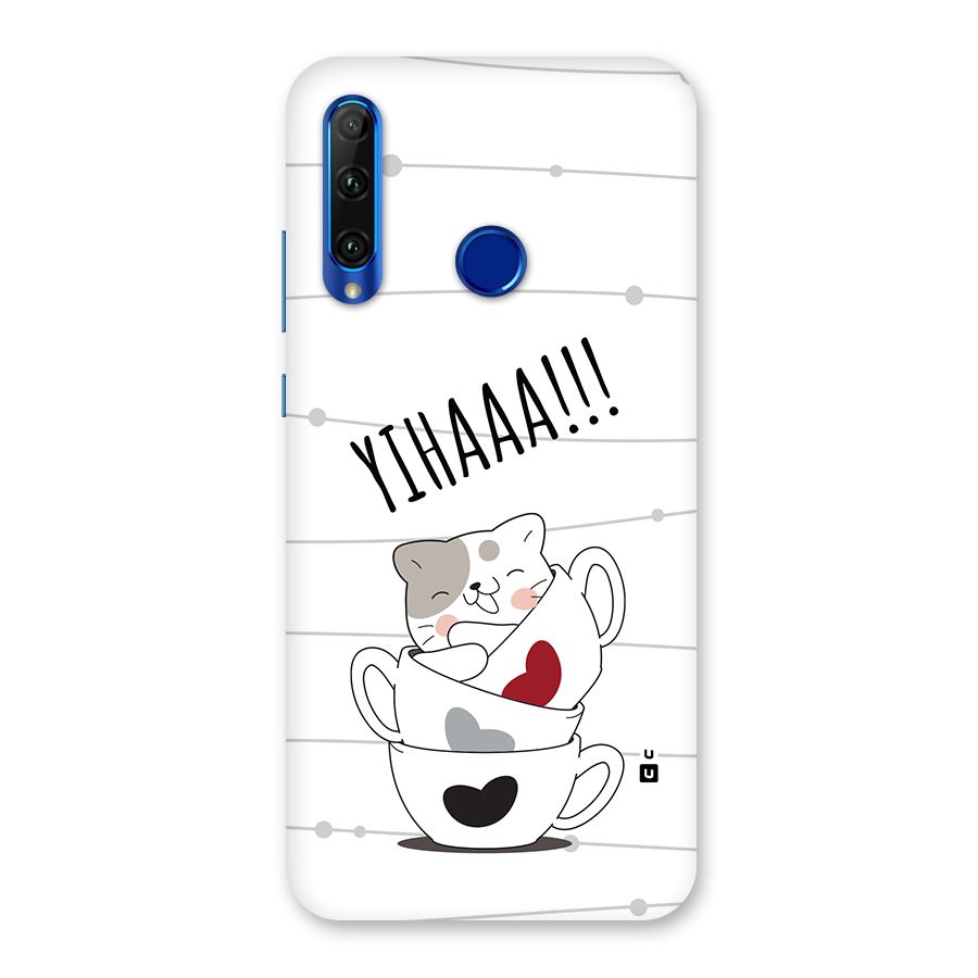 Cute Cat Cup Back Case for Honor 20i