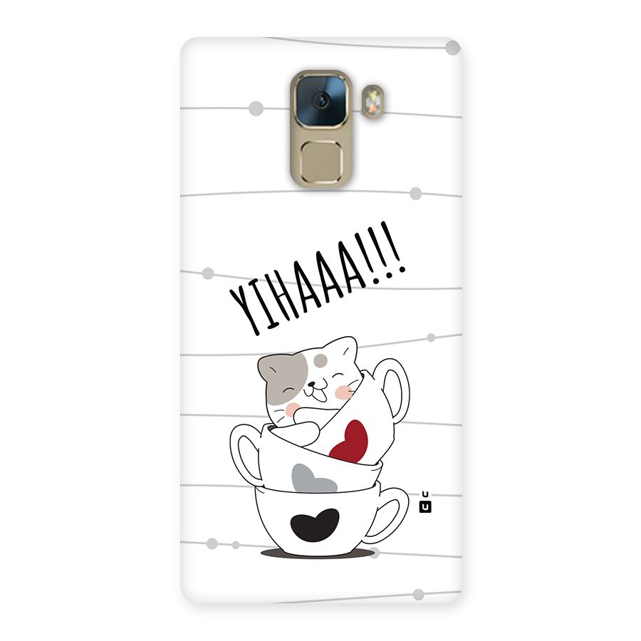 Cute Cat Cup Back Case for Honor 7