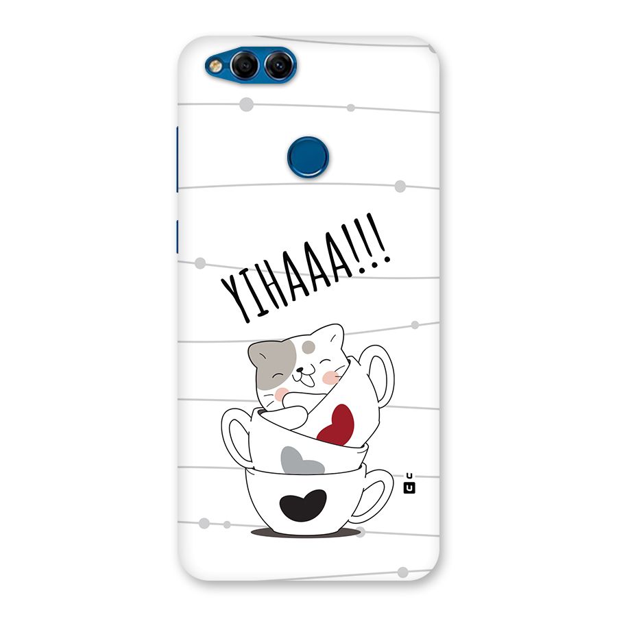 Cute Cat Cup Back Case for Honor 7X
